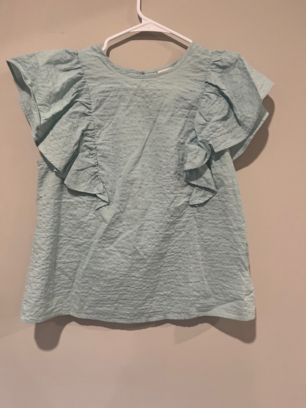 a new day Light Blue Ruffle Sleeve Blouse